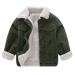 Volunboy Toddler Corduroy Sherpa Jacket Fleece Lining Coat Lapel Button Down Thicked Warm Outwear for Baby Boys Girls 18-24 Months Green