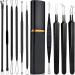 10pcs Pimple Popper Tool Kit Stainless Steel Blackhead Remover Tool Comedones Extractor for Forehead Facial Nose Lightweight Acne Needle Tool with Metal Case(black)