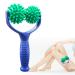 Tarkdak 2 massage balls massage scooter massage roller with handle and nubs self -massage roller massager fascia ball for back legs feet hands muscle pain green