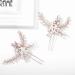 Fairvir Bride Hair Needles - Silver Rhinestone Flower Crystal Bridal Jewelry Headdress Hair Accessories for Women & Girls - 2 Pieces Rose Gold - Buy Online on GoSupps.com