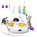 FWLWTWSS 4 in 1 Interactive Cat Toy Cat Toys for Indoor Cats Adult Automatic Random Moving Cat Feather Toy Cat Toy with Rotating Feather