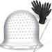 Canlierr Hair Coloring Highlighting Cap and Hook Black Dye Gloves Reusable Kit for Silicone Highlight Accessories Salon Home