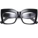 FEISEDY Women's Square Oversized Blue Light Filtering Reading Glasses B2627 - Stylish Black 2.0x for Eye Protection - Buy Online on GoSupps.com