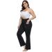 Hanna Nikole Women Plus Size Flare Leggings Tummy Control Yoga Pants 31 Inseam - Black - Buy Online on GoSupps.com