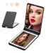 Magnifying Mirror with Light Foldable Compact Mirror 2-Sided Light Up Travel Mirror USB Rechargeable 1X and 2X Portable Mirror Makeup LED Mirror Gifts for Girls Black