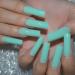 Mint Green Extra Long Square Press On Nails - Glossy Acrylic Nail Set for Women | 24 Pcs Perfect for Prom & Parties - Buy Online on GoSupps.com