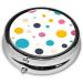 Beautiful Polka Dot Round Pill Box - 3 Compartment Portable Travel Organizer for Vitamins & Medicine - Buy Online on GoSupps.com