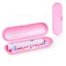 Uraqt electrical toothbrushes etui travel etui for electric toothbrush series travel toothbrush plastic replacement case travel essentials travel case for 1 handpiece and 2 plug-in brushes (pink) pink frosted