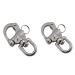 NRC&XRC Swivel Eye Snap Shackle Quick Release Bail Rigging Sailing Boat Marine Stainless Steel Clip Pair 2-3/4" SILVER