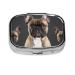 French Bulldog Printing 2 Compartment Small Pill Case Cute Small Pill Box Purse Pill Boxs Travel Pill Organizer for Pocket Purse and Travel Gifts