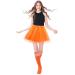Simplicity Women Costume Set Classic 4 Layered Tulle Tutu Skirt with Tube Socks Orange Tutu_orange Tube Socks