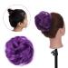 Silk-Co Hair Part with Rubber Band - 35g Wavy Soft Dutt Hair Extensions for Thickening Messy Bun Updos - Purple Lila Curled - Buy Online on GoSupps.com