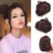 RPAEOY 2 pieces claw in hair bun messy bun mini hair parts dutt with clip hair scrunchy synthetic hair donut ponytail hair part dutt for women (dark brown)