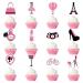 12 Pcs Romantic Paris Cake Decoration Eiffel Tower Bicycle High Heel Perfume Hot Balloon Cupcake Toppers