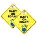 WildAuto Baby on Board Sign for Car 2pcs Kids Safety Warning with Suction Cups Yellow