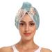 Cute Floral Sheep Hair Towel 2 Pack Super Absorbent Hair Drying Towel Quick Dry Hair Turbans Head Towel with Button Twisty Wrap for Women Girls