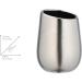 WENKO Badi Chrome Matt Toothbrush Cup - Ceramic 11 x 8 x 8 cm | Elegant Bathroom Accessory for International Shipping - Buy Online on GoSupps.com