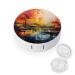 Contact Lens Case Colorful Painting Portable Travel Contact Lens Box Contact Lens Storage Box