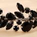 Kercisbeauty Black Rhinestones Beads Crown Women Girls Halloween Tiara Wedding Bridal Hair Piece Handmade Jewelry for Banquet Prom - Buy Online on GoSupps.com