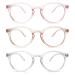 MAGIMODAC Women Computer Reading Class Blue Filter Light around Oval Reading Brille Computer Glasses With P and Licing Reading Aid Visual Aid Pink+Hell Braun+Transparent 3.5 Dioptries