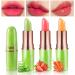 BINGBRUSH 3 Pcs Aloe Color Strawberry Carrot Changing Lipstick Queen PH Mood Long Lasting Labiales Moisturizer Lip Gloss Lip Balm Tinted Magic Lip Stain Glossly Makeup Lipstick Set for Women 3 Count (Pack of 1) 3Pcs Aloe...