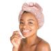 Kitsch Satin & Microfiber Hair Towel Wrap for Women, Absorbent Hair Wrap Towel for Wet Hair, Quick Dry Hair Towel for Long Hair, Microfiber Towel, Hair Turban Towel, Hair Accessories for Women (Blush)