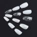 Brishow Snow Glitter White Press On Nails - 24 Short Ballerina Acrylic Fake Nails for Women & Girls | Easy Stick-On Artificial Nails - Buy Online on GoSupps.com