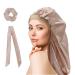 WUBAYI Silk Bonnet Hair Wrap for Sleeping Satin Sleep Cap with Wide Elastic Band Soft Hair Sleeping Bonnet Cap for Women and Girls Curly Hair(Champagne) L Champagne
