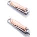 Rose Gold Nail Clippers Set - Sharp Stainless Steel Fingernail and Toenail Cutter for Women - 2 Pcs (Style 2) - Buy Online on GoSupps.com
