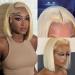 Blonde Bob Wig Human Hair 613 | Short 12 Inch Bob Lace Front Wig for Black Women | 150 Density Glueless 613 Lace Frontal Wig with Baby Hair - Buy Online on GoSupps.com