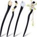 HINZIC 4 Pcs Chinese Japanese Style Hair Sticks Vintage Chinese Chopsticks for Hair Wooden Hair Sticks for Buns Flower Hair Chopsticks Tassel Hair Pin Chinese Hair Accessories for Long Thick Hair