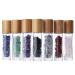 10ml Clear Glass Roll-on Bottles with Gemstone Roller Balls & Healing Crystals - Essential Oil Bottles with Bamboo Lids - 10 Pieces Set - Buy Online on GoSupps.com