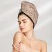Beige Sparkling Glitter Microfiber Hair Towel | Super Absorbent Quick-Dry Hair Wrap for Long Curly Thick Hair - Premium Coral Velvet - Buy Online on GoSupps.com