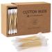 Bamboo Cotton Swabs 200 Count Wooden Cotton Buds Eco-Friendly Double Tips Plastic Free Ear Sticks 100% Natural Cotton Swabs Kraft Paper Box (Drawer Box)