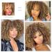 Nnzes Afro Short Curly Wig - Brown to Blonde Kinky Curly Fluffy Wig for Black Women 12inch - Synthetic Hair Full Wigs for Daily Wear - Buy Online on GoSupps.com