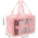 PVC Waterproof Clear Travel Toiletries Bag - 2-Layer Wash Bag for Women & Girls - Ideal for Travel & Holidays (Pink) - Buy Online on GoSupps.com