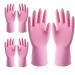 KKRAUS Reusable Cleaning Gloves Waterproof Dishwashing Gloves for Gardening and Housework Rubber Gloves Kitchen Gloves 3 Pair Washing Up Gloves (Color : Pink Size : Medium) Medium Pink