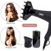 Professional Ionic Infrared Hair Dryer 1875W - Black Blow Dryer with Diffuser & Concentrator for Curly Hair - Buy Online on GoSupps.com