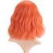 FAELBATY Orange Short Bob Wig with Air Bangs | Shoulder Length Curly Wavy Synthetic Cosplay Wig for Women | Perfect for Girl Costumes - Buy Online on GoSupps.com