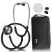 Vive Precision Dualhead Stethoscope - Dual Head Diaphragm Bell for Nurses ER Cardiology Veterinary (Black)