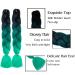 KanCalon 24 Ombre Jumbo Braids - 6 Pieces Synthetic Crochet Hair Extensions (Deep Green & Black) for Stunning Hairstyles - Buy Online on GoSupps.com