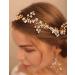 Deniferymakeup Bridal Floral Rhinestone Headband Rhinestone Earring Set Gold Wedding Accessories for Women and Girls - Buy Online on GoSupps.com