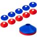10Pcs Pro Disc Cones - Training Cones Agility Soccer Cones with Carry Bag for Training Soccer Football Basketball Kids and Other Sports and Games (Blue&Red Thickened Version 24g)