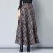 Elegant Winter A-Line Skirt for Women - Casual Ruffled Floral Design Elastic Waist Dark Gray - Perfect for International Fashion - Buy Online on GoSupps.com