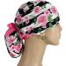Pink Rose Striped Ponytail Scrub Cap | Unisex Surgical Hat for Nurses | Tie Back Working Cap with Holder - Buy Online on GoSupps.com