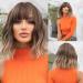 Testar short brown wig with pony ombr gray blonde hair wigs for women natural wavy bob wigs short curly curly wig synthetic wigs for girls daily party clothing