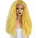 DIDADA wig Temperature Fiber Long Curly Red Pink Orange Yellow Blonde Mix Synthetic Lace Front Wig For Women 24inches Yellow