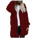 Hanxiulin plush jacket oversize warm lined fleecemantel sweatshirt ladies long arm stand -up collar upper clothing quilted jacket warm outdoor casual fashion plush jacket winter jacket xl red