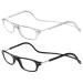 TBOC Pack: Reading Glass reading aid for men - (two units) Diopttria +3.50 Transparent and black version Strength PC Mobile phone foldable woman man man magnetic closure clip antiquity presbyopia +3.50 dioptria (2 Pack) Transparent +black