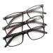 by Foster Grant Cole Full Rim Rectangular Reading Glasses 3-Pack (Shiny black/Classic tortoise/Shiny grey 1.75)